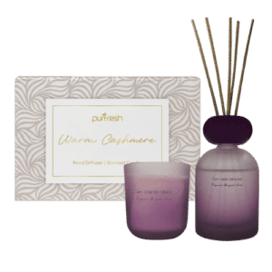 Purfresh Gift Set - Scented Candle and Reed Diffuser Warm Cashmere